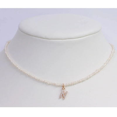 Crystal Pearl Initial Choker