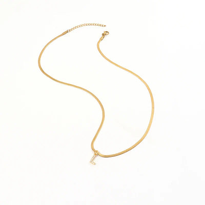 Diamond Initial Herringbone Necklace