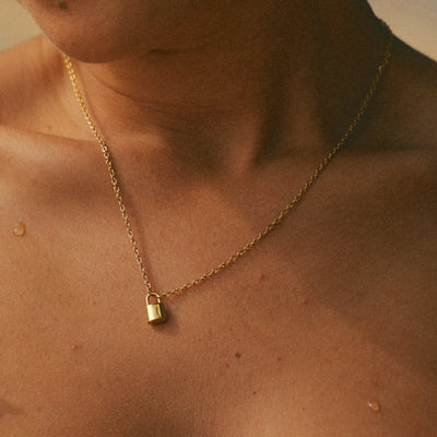 Initial Love Lock Necklace