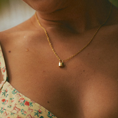Initial Love Lock Necklace