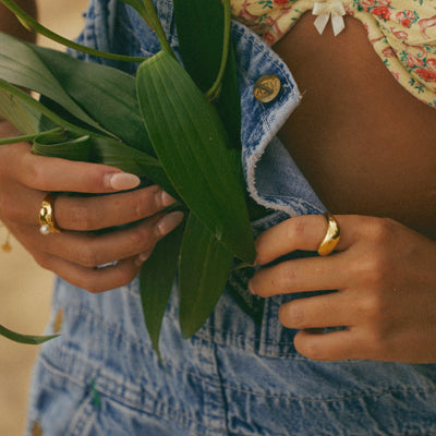 Lava De Oro Pearl Ring
