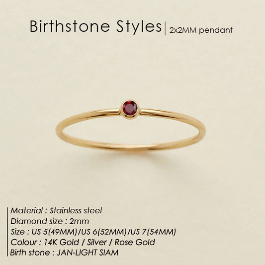 Dainty Birthstone Ring — OLYMP'D waterproof jewelry