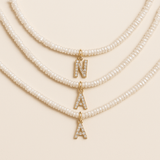 Crystal Pearl Initial Choker
