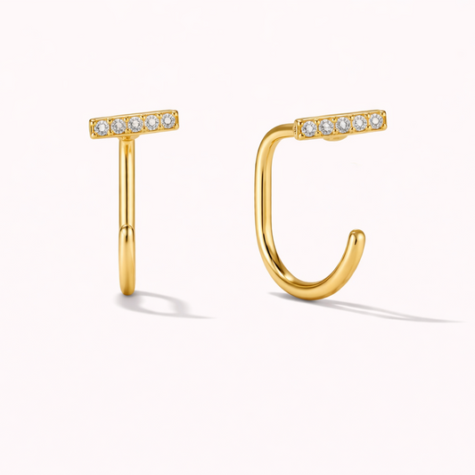 Diamond Bar Comfort Earrings — OLYMP'D waterproof jewelry