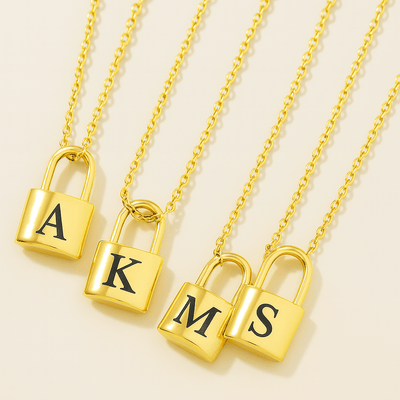 Initial Love Lock Necklace