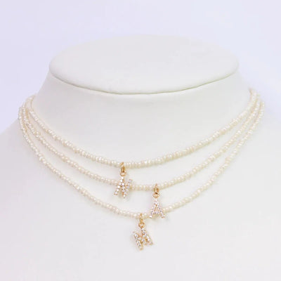 Crystal Pearl Initial Choker