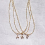Crystal Pearl Initial Choker