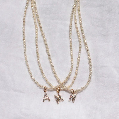 Crystal Pearl Initial Choker