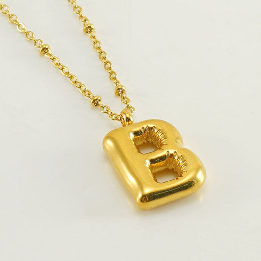 Bubble Letter Initial Necklace — OLYMP'D waterproof jewelry