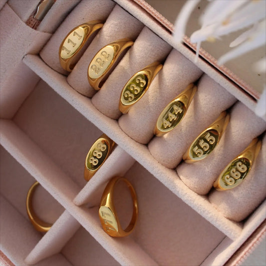 Angel Number Signet Ring — OLYMP'D waterproof jewelry