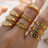 Angel Number Signet Ring