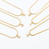 Diamond Initial Herringbone Necklace