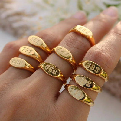 Angel Number Signet Ring