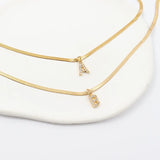 Diamond Initial Herringbone Necklace