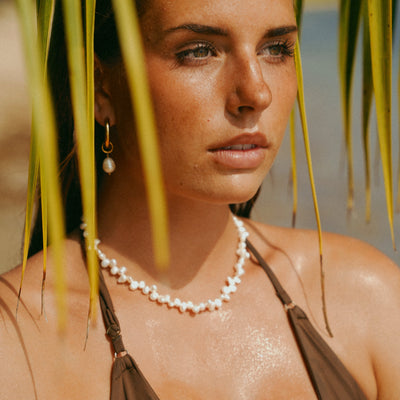 Pearl Drop Hoop