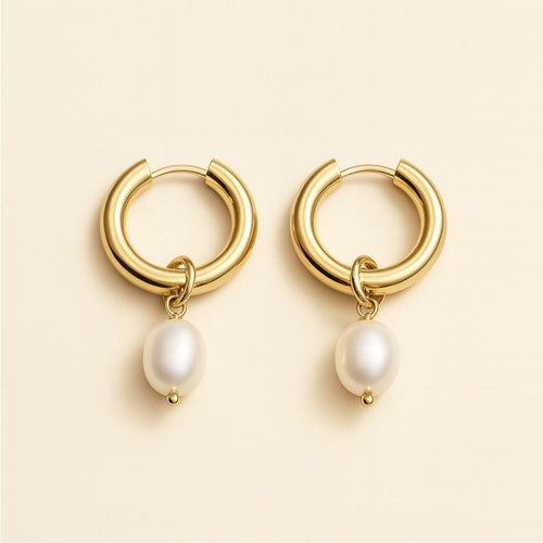 Pearl Drop Hoop