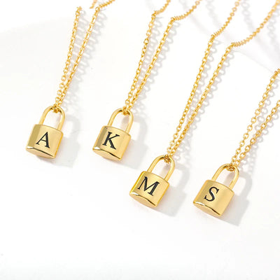 Initial Love Lock Necklace