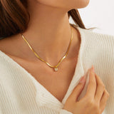 Diamond Initial Herringbone Necklace